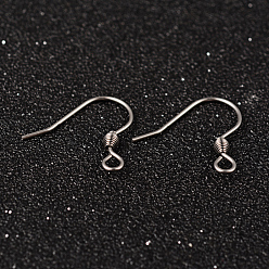 Stainless Steel Color 304 Stainless Steel Earring Hook Jewelry Findings, with Horizontal Loop, Stainless Steel Color, 16x18mm, Hole: 2mm, 21 Gauge, Pin: 0.7mm