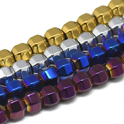 Mixed Color Electroplate Non-magnetic Synthetic Hematite Beads Strands, Lantern, Mixed Color, 5x6x5mm, Hole: 2mm, about 81pcs/strand, 15.7 inch