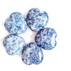 Jaspe Avec Point Bleu Pierres de guérison naturelles de jaspe bleu, coeur amour pierres, pierres de poche pour l'équilibrage du reiki, 30x30x15mm