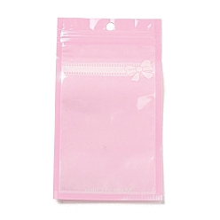Pink Sacs à fermeture éclair d'emballage en plastique, avec fenêtre transparente, pochettes supérieures auto-scellantes, rectangle, rose, 16x9x0.15 cm, épaisseur unilatérale : 2.5 mil(0.065mm)