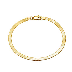 Золотой 3мм 925 браслеты-цепочки из стерлингового серебра с узором «елочка», с печатью s925, золотые, 7-1/2 дюйм (19 см)