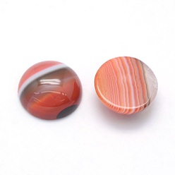 Ágata Raya Cabujones de ágata con bandas rojas naturales, semicírculo, 10x4~5 mm