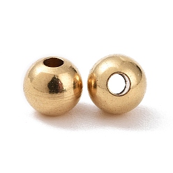 Raw(Unplated) Brass Beads, Nickel Free, Round, Raw(Unplated), 3x3mm, Hole: 1.2mm