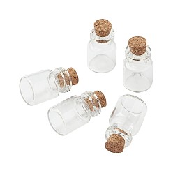 Claro Frasco de vidrio transparente que desea las botellas viales con corcho, contenedores de cuentas, Claro, 22x15 mm, cuello de botella: 7 mm de diámetro, capacidad: 5 ml (0.16 fl. oz)