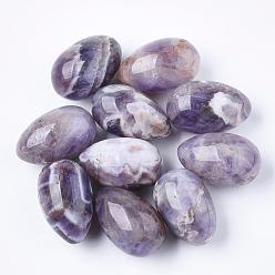 Amethyst Natural Amethyst Gemstone Egg Stone, Pocket Palm Stone for Anxiety Relief Meditation Easter Decor, 30x19~22mm