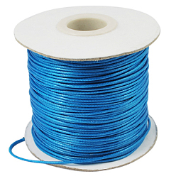 Bleu Ciel Foncé Coréen cordon ciré, polyester cordon, cordon perle, bleu profond du ciel, 1.2 mm, environ 185 mètres / rouleau