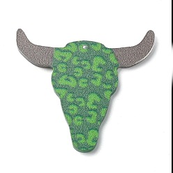 Other Animal Saint Patrick's Day Opaque Printed Acrylic Pendants, Cow, 42x45x2.5mm, Hole: 1.2mm