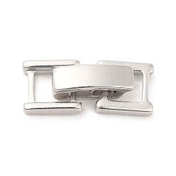 Platinum Eco-Friendly Brass Watch Band Clasps, Long-Lasting Plated, Lead Free & Cadmium Free, Platinum, 16x6.5x4mm