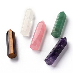 Mixed Stone Pointed Natural Mixed Gemstone Home Display Decoration, Healing Stone Wands, for Reiki Chakra Meditation Therapy Decos, Bullet, 56.2x14x14mm