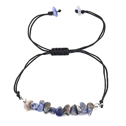 Lapis Lazuli Bracelets de perles tressées en lapis lazuli naturel, 8-5/8 pouce (22 cm)