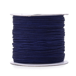 Прусский Синий Нейлоновая нить, ювелирные изделия шнур нейлона для пользовательских ювелирных изделий делает тканые, берлинская лазурь, 0.6 мм, около 142.16 ярдов (130 м) / рулон