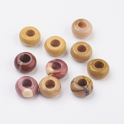 Mokaite Perles naturelles mookaite européennes, Perles avec un grand trou   , rondelle, 12x6mm, Trou: 5mm
