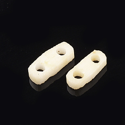 PapayaWhip 2-Hole Opaque Glass Seed Beads, Rectangle, PapayaWhip, 4.5~5x2x1~1.5mm, Hole: 0.5~0.8mm