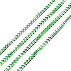 Medium Sea Green Electrophoresis Iron Twisted Chains, Unwelded, with Spool, Bright Color, Oval, Medium Sea Green, 3x2.2x0.6mm