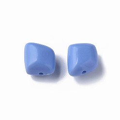 Bleu Bleuet Perles acryliques opaques, polygone, bleuet, 17.5x15.5x11mm, Trou: 2mm, environ230 pcs / 500 g