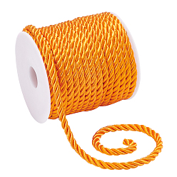 Orange Cordon tressé en polyester pandahall elite n-ply, corde torsadée, pour les découvertes de bijoux de cordon, orange, 3 mm, environ 5 m/rouleau
