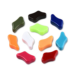 Mixed Color Opaque Acrylic Beads, Nuggets, Mixed Color, 21x13x7mm, Hole: 1.6~1.8mm, about 450pcs/500g