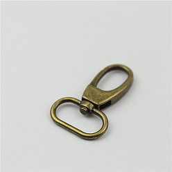 Antique Bronze Zinc Alloy Handbag Purse Belt Clasp Clip, Snap Hook Lobster Clasps Buckles, Antique Bronze, 53x32x7mm, Hole: 25x12mm