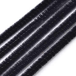 Black 11.8 inch Pipe Cleaners, DIY Chenille Stem Tinsel Garland Craft Wire, Black, 300x5mm