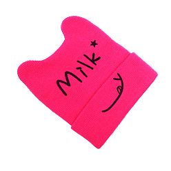 Темно-Розовый Ручная работа вязания крючком детская шапочка, темно-розовыми, 150 мм