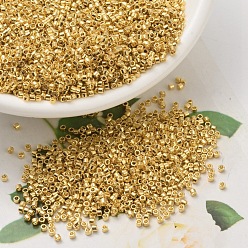 (DB0031) Chapado en oro de 24 quilates Cuentas de miyuki delica, cilindro, granos de la semilla japonés, 11/0, (db 0031) 24 kt chapado en oro, 1.3x1.6 mm, agujero: 0.8 mm, sobre 20000 unidades / bolsa, 100 g / bolsa