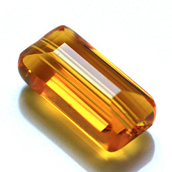Orange Imitation Austrian Crystal Beads, Grade AAA, Faceted, Rectangle, Orange, 10x15.5x7mm, Hole: 0.9~1mm