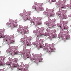 Medium Purple Synthetic Coral Beads Strands, Dyed, Starfish/Sea Stars, Medium Purple, 14x16x6mm, Hole: 1mm, about 20pcs/strand, 16.14 inch