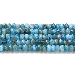 Apatite Natural Apatite Beads Strands, Faceted, Rondelle, 3x2mm, Hole: 0.7mm, about 168pcs/strand, 15.35~15.43 inch(39~39.2cm)