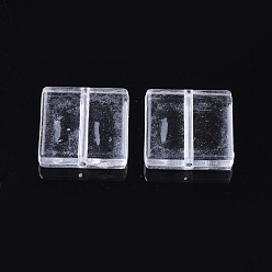 Clear Transparent Acrylic Beads, Square, Clear, 16.5x16.5x4mm, Hole: 1.4mm, about 465pcs/500g