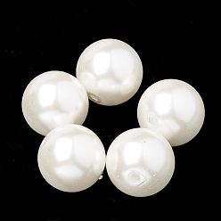 Beige Perles de verre écologiques, haut lustre, Grade a, ronde, beige, 6mm, Trou: 1mm, Environ 160 pcs/chapelet, 37.8 pouce