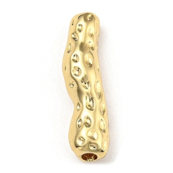 Oro Perlas de tubo de latón, patrón en relieve, dorado, 19x5x4.8 mm, agujero: 1.8 mm