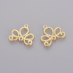 Golden Alloy Links, Flower, Golden, Lead Free, Nickel Free and Cadmium Free,  21x21x1.5mm, Hole: 1mm