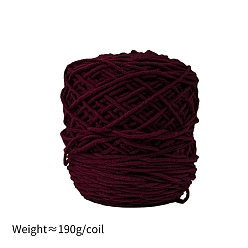 Rojo Oscuro Hilo de algodón con leche de 190g y 8capas para alfombras con mechones, hilo amigurumi, hilo de ganchillo, para suéter sombrero calcetines mantas de bebé, de color rojo oscuro, 5 mm