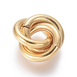 Oro 304 de acero inoxidable que une los anillos, anillo de enclavamiento, para el collar, dorado, 13.5x12x4.5 mm, anillo: 10x2 mm, diámetro interno: 6 mm