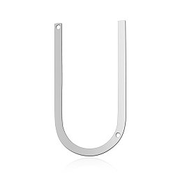 Letter U 201 Stainless Steel Links connectors, Letter, Stainless Steel Color, Letter.U, 37x20x1mm, Hole: 1mm