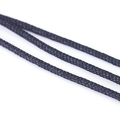 Noir Fil de nylon, ronde, corde à nouer chinoise, chaîne de perles, pour la fabrication de bracelets, noir, 1.5 mm, environ 140 mètres / rouleau