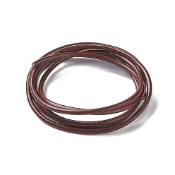 Шоколадный Кожаный шнур бисером, натуральной кожи, DIY ожерелье делая материал, цвет шоколада, 3 мм, около 5.46 ярдов (5 м) / прядь