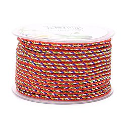 Orange Red Multi-Color Decorative Nylon Twisted Cord, Nylon Rope String, for Home Decoration, Embellish Costumes, Bag Drawstrings, Orange Red, 2mm, about 25.1 yards(23m)/roll
