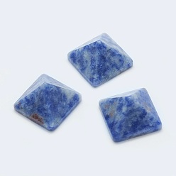 Jaspe Avec Point Bleu Cabochons de jaspe tache bleue naturelle, pyramide, 20x20x12~13mm, longueur diagonale: 26 mm