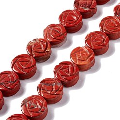 Jaspe Rouge Rouge naturel perles de jaspe brins, rose, 14x6mm, Trou: 1.2mm, Environ 28 pcs/chapelet, 15.28'' (38.8 cm)