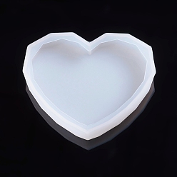 Clear Silicone Molds, Resin Casting Molds, For UV Resin, Epoxy Resin Jewelry Making, Heart, White, 66x76x13mm, Inner Diameter: 50x70mm