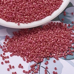 (DB0874) Matte Opaque Red AB MIYUKI Delica Beads, Cylinder, Japanese Seed Beads, 11/0, (DB0874) Matte Opaque Red AB, 1.3x1.6mm, Hole: 0.8mm, about 10000pcs/bag, 50g/bag