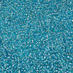 (23) Silver Lined Light Turquoise Круглые бусины toho, японский бисер, (23) светло-бирюзовый с серебряной подкладкой, 11/0, 2.2 мм, отверстие : 0.8 мм, о 1110шт / бутылка, 10 г / бутылка