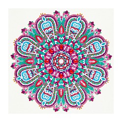 Цветок Наборы алмазной живописи мандалы своими руками, включая стразы из смолы, алмазная липкая ручка, поднос тарелка и клей глина, цветочным узором, 300x300 мм