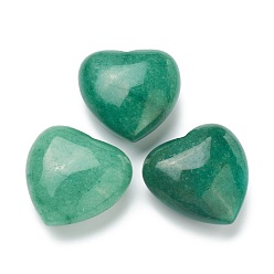 Зеленый Авантюрин Натуральный зеленый авантюрин сердце любовь камень, карманный пальмовый камень для балансировки рейки, 39~40x40x19~21 мм