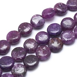 Lepidolita Lepidolita natural / hebras de perlas de piedra de mica púrpura, cuentas de espodumena, plano y redondo, 10x4.5~5 mm, agujero: 0.8 mm, sobre 41 unidades / cadena, 15.7 pulgada (40 cm)