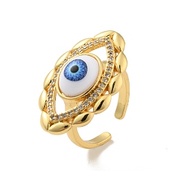 Озёрно--синий Открытое кольцо-манжета с кубическим цирконием и акрилом, настоящие позолоченные украшения из латуни для женщин, без кадмия и без свинца, Плут синий, размер США 18 6 (3/4 мм)