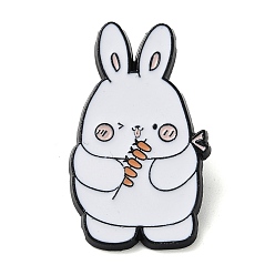 Food Cartoon Camping Rabbit Enamel Pins, Black Zinc Alloy Badge for Women, Food, 35x21x2mm