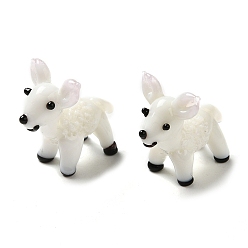 Blanco Decoraciones caseras hechas a mano con murano, adornos de perro d para regalo, blanco, 3 mm