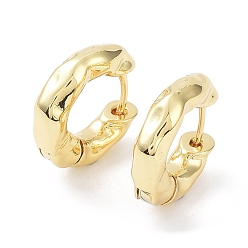 Real 18K Gold Plated Rack Plating Brass Hoop Earrings, Cadmium Free & Lead Free, Real 18K Gold Plated, 17x18x5mm